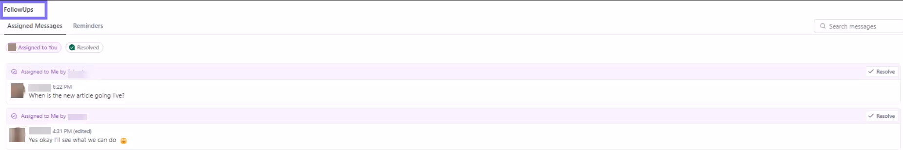 FollowUps in Chat FollowUps in Chat